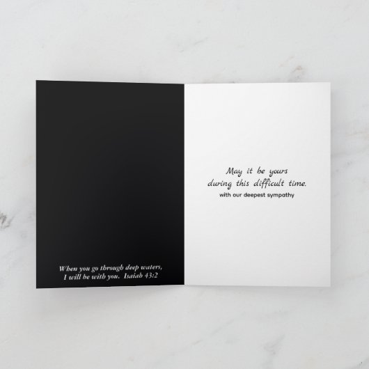 Beileid White Egret auf Wasser Lily Pad Karte (Innenseite)