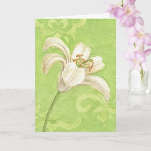 Beileid White Lily Religious Comfort Peace Card Karte (Orchidee)