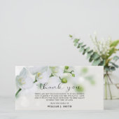 Beileid White Orchids vielen Dank | FOTO Dankeskarte (Stehend Vorderseite)