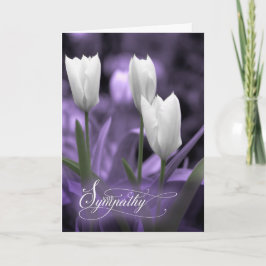 Beileid White Tulips und Lavender Lila Tint Karte
