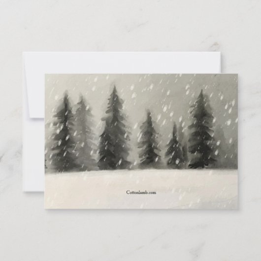 Beileid Winterlandschaft dank Karte (Rückseite)