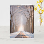 Beileid Wintertunnel mit Bäumen Karte (Gelbe Blume)