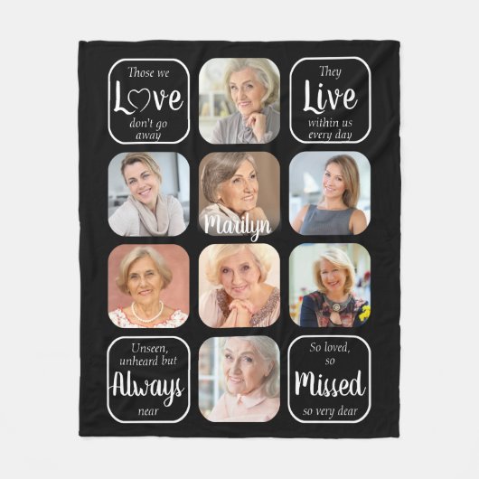 Beileid-Zitat 8 FotoCollage Fleecedecke (Vorderseite)