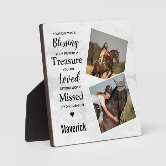 Beileid-Zitat-Foto Pet Horse Memorial Fotoplatte (Vorderseite)