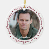 Beileid Zitat Red Keepake Memorial Foto Keramik Ornament (Vorne)