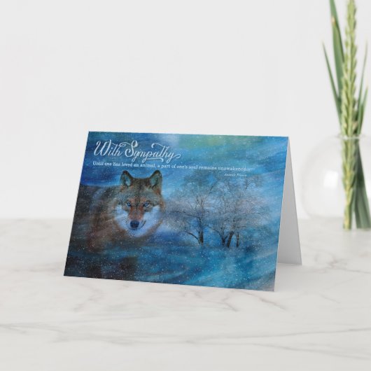 Beileid Zoo Animal Loss der blaue Wolf Karte (Vorderseite)