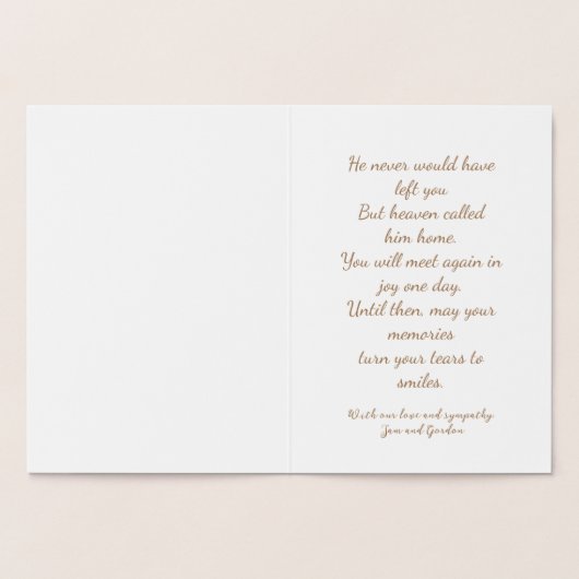 Beileid zum Verlust des französischen Bulldoggen Folienkarte (Innenseite)