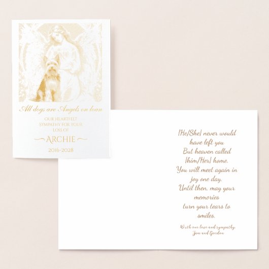 Beileid zum Verlust von Yorkshire Terrier Custom Folienkarte (Anzeige)