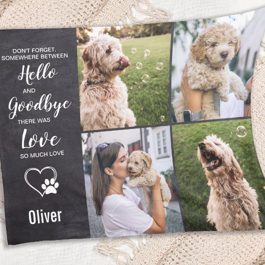 Beileid zur Aufbewahrung von Foto-Collage für Hund Fleecedecke