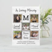 Beileid zur Beerdigung Custom 5 Foto Collage Dankeskarte (Stehend Vorderseite)