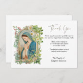 Beileid zur Beerdigung der katholischen Flora Dankeskarte (Vorne/Hinten)