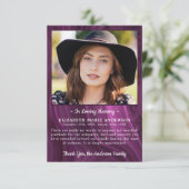 Beileid zur Beerdigung des Personalisierten Fotos Dankeskarte (Stehend Vorderseite)