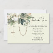 Beileid zur Beerdigung von Rosenkranzen Dankeskarte (Vorderseite)