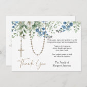 Beileid zur Beerdigung von Rosenkranzen Dankeskarte (Vorne/Hinten)