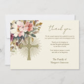 Beileid zur Beerdigung von Rosenkranzen Dankeskarte (Vorderseite)