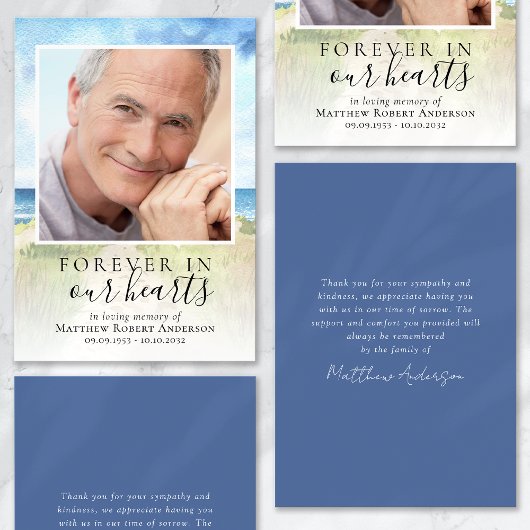 Beileid zur Beerdigung von Watercolor Beach Karte