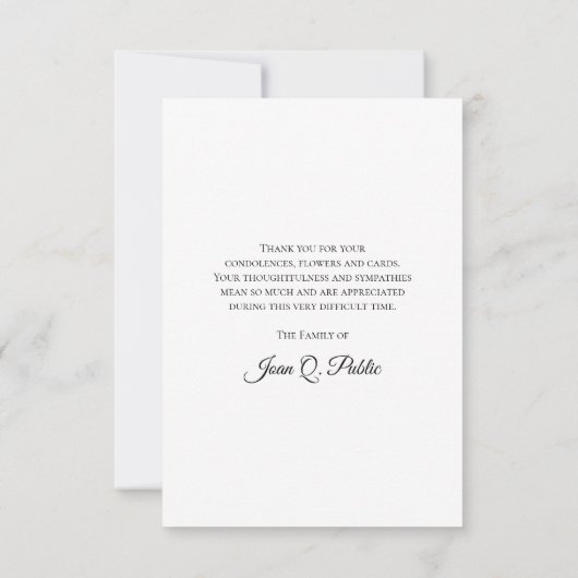 Beileid zur Beerdigungsfeier im Herbst Dankeskarte (Rückseite)