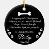 Beileid zur Hundeschreibung Individuelle Name und  Keramik Ornament (Hinten)