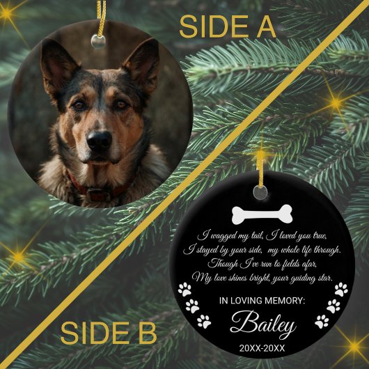 Beileid zur Hundeschreibung Individuelle Name und  Keramik Ornament