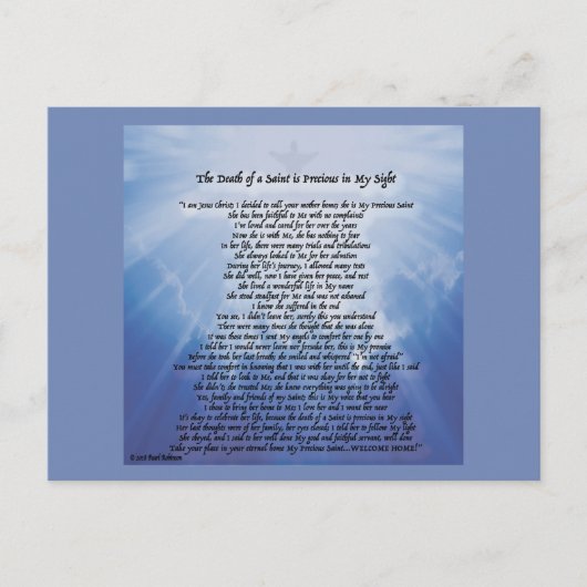 Beileidpostkarte für den Verlust Ihrer Mutter Ankündigungspostkarte (Vorderseite)