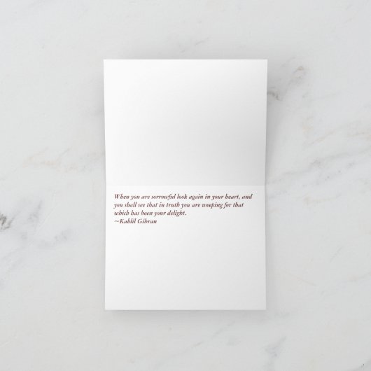 Beileids-Anmerkungs-Karte Karte (Innenseite)