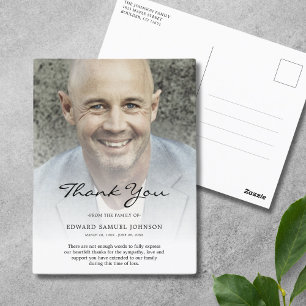 Beileids-Danksagung Individuelle Trauerfoto Postkarte