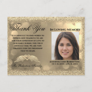 Beileids-Foto DANKESCHÖN mit Herz Postkarte