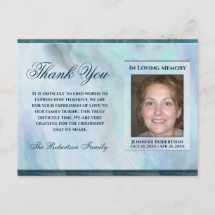 Beileids-Foto THANK YOU mit Herz Postkarte