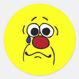 Beileids-Gesicht Grumpey Runder Aufkleber