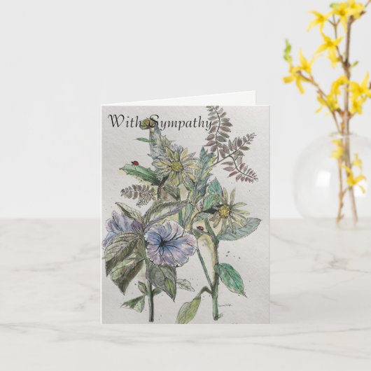 Beileids-Karte Karte (Gelbe Blume)