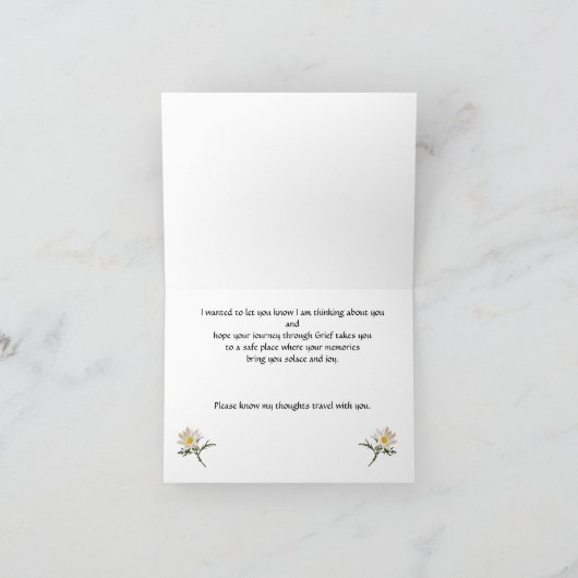 Beileids-Karte mit Gedanken Karte (Innenseite)