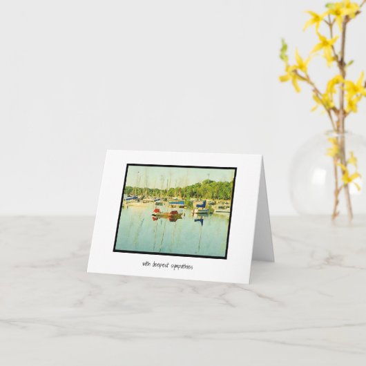 Beileids Sailboote am Harriet-See Karte (Gelbe Blume)