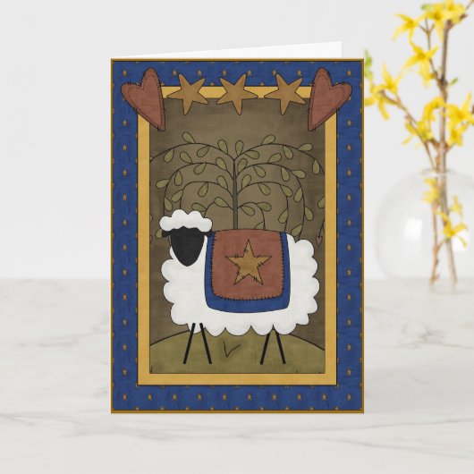 Beileids-Schafe Karte (Gelbe Blume)