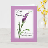 Beileids-Verlust der Mutter lila, religiös Karte (Gelbe Blume)