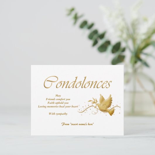 Beileidsbeerdigung Postkarte (Stehend Vorderseite)