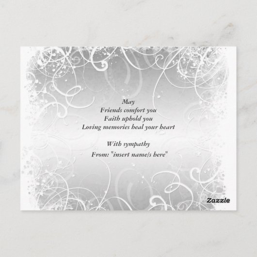 Beileidsbeerdigung Postkarte (Rückseite)