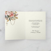 Beileidsbekundung der katholischen Blumenrosar Dankeskarte (Innenseite)