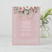 Beileidsbekundung des Floral Rosary Religious Fune Dankeskarte (Stehend Vorderseite)