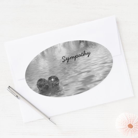 Beileidsbekundung! Ovaler Aufkleber (Umschlag)