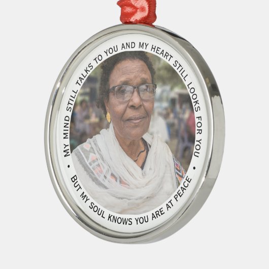 Beileidsbekundungen Foto Gedenkfeier Achtung Ornament Aus Metall (Links)