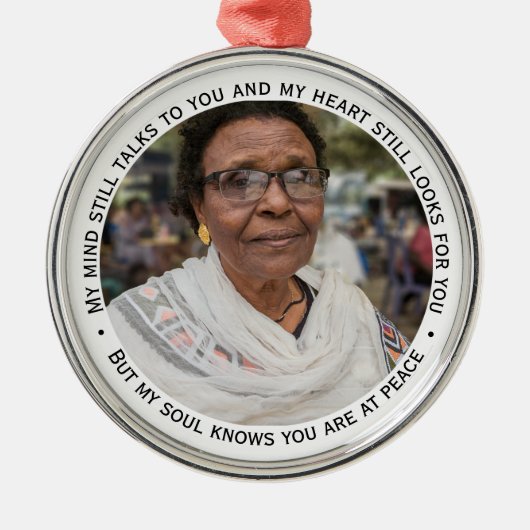 Beileidsbekundungen Foto Gedenkfeier Achtung Ornament Aus Metall (Vorne)