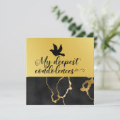 Beileidsbekundungen Schwarz und Gold Karte (Stehend Vorderseite)