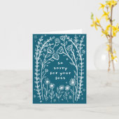 Beileidsbekundungen Wildblume Floral Sketch Doodle Karte (Gelbe Blume)