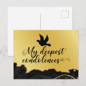 Beileidsbekundungen zu Schwarz und Gold Postkarte (Vorne/Hinten)