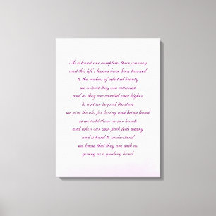 Beileidsgedichtkunst Leinwanddruck