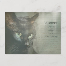 Beileidskarte Katze - Schwarz - Sympathy Card Postkarte