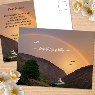 Beileidskarte mit Regenbogen Postkarte