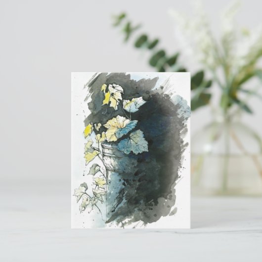 Beileidskarte mit Weinrebe Postkarte (Stehend Vorderseite)