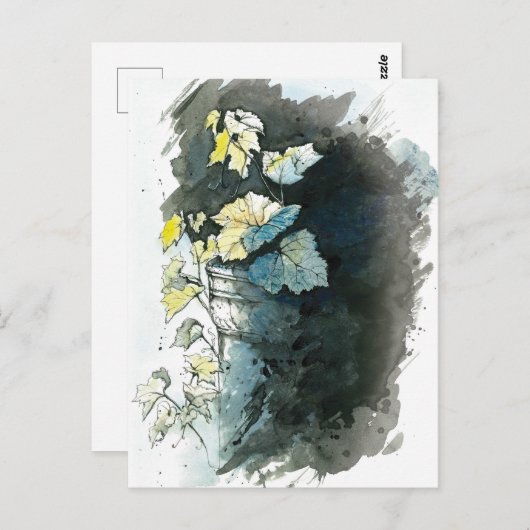 Beileidskarte mit Weinrebe Postkarte (Vorne/Hinten)