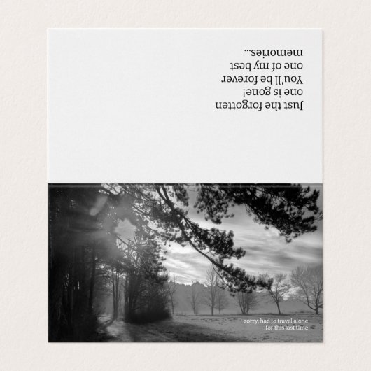 Beileidskarten "letzte Reise" (Außenseite Aufgefaltet)